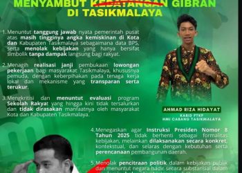HMI Tasikmalaya Ajukan Tuntutan Substantif saat Kunjungan Wapres Gibran