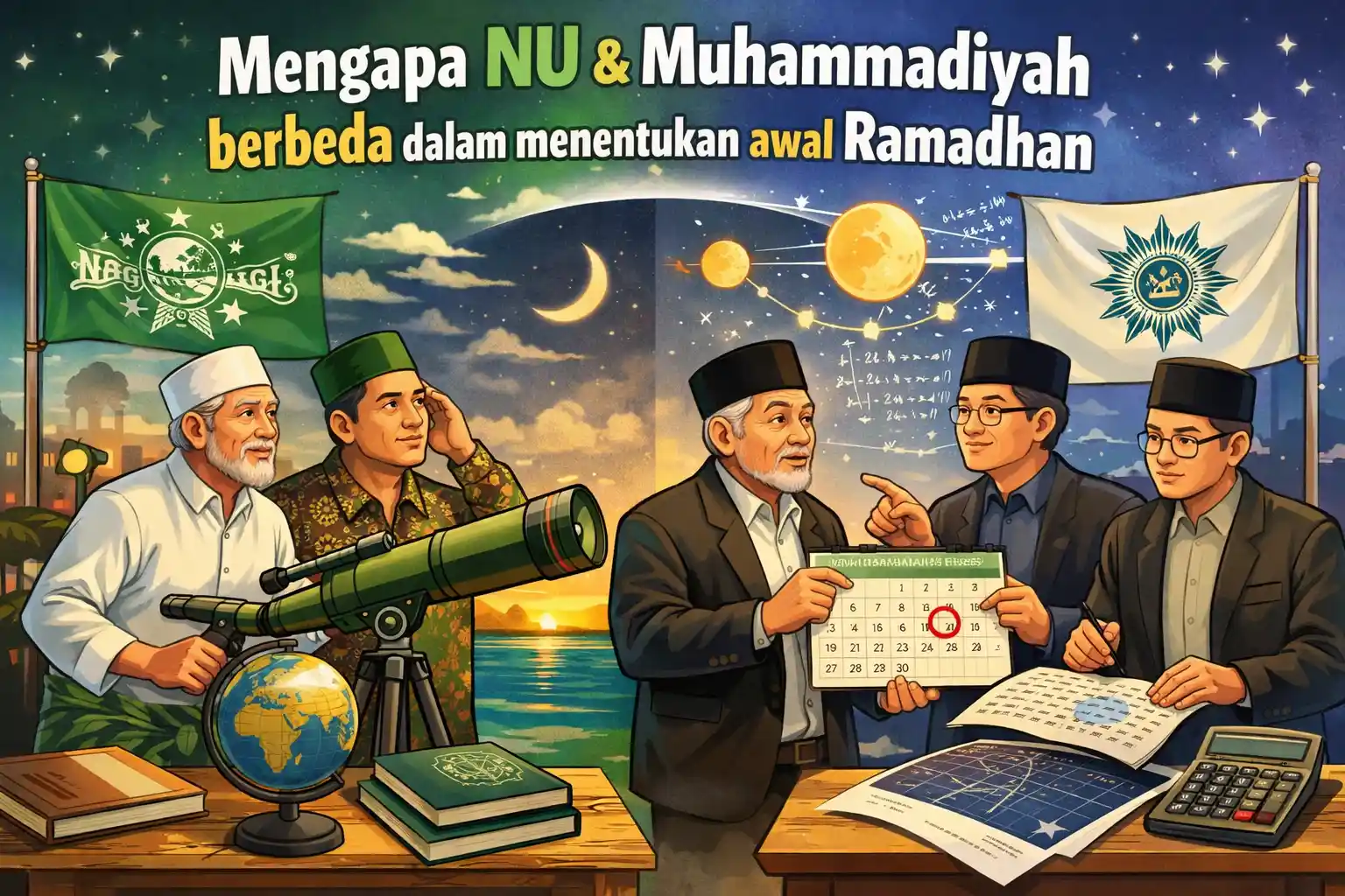 Mengapa NU dan Muhammadiyah Sering Berbeda Menentukan Awal Ramadhan?